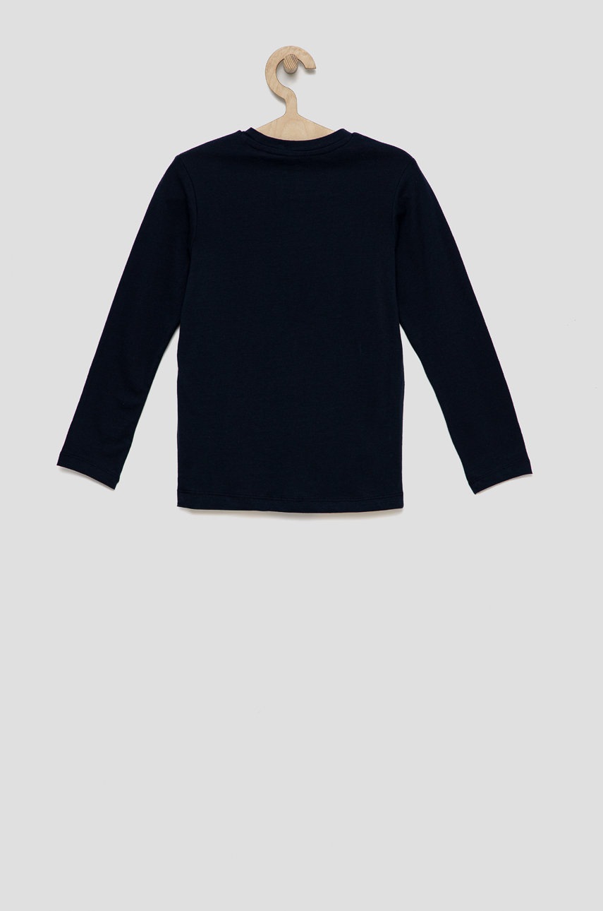 

Хлопковый лонгслив Jack & Jones цвет синий с принтом