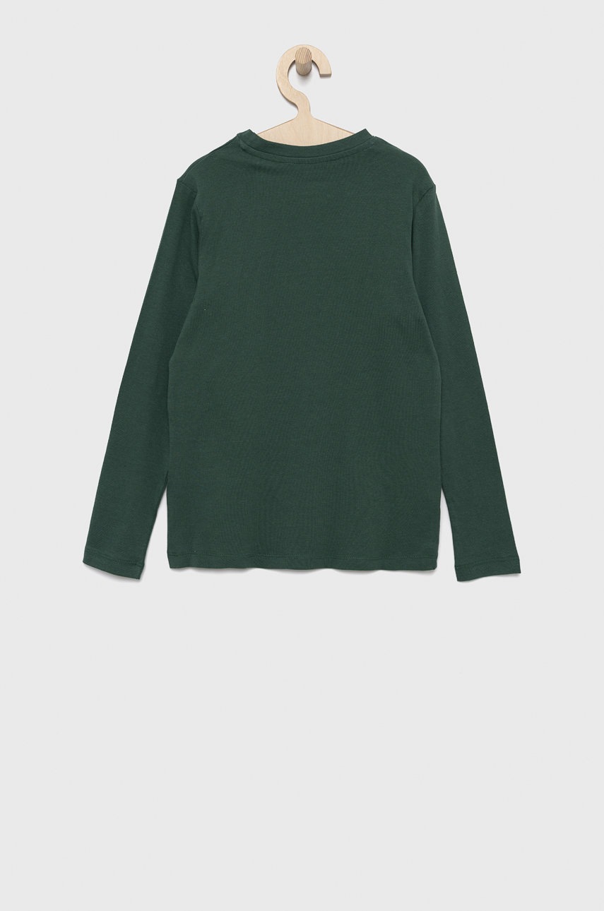 

Детская хлопковая футболка Jack & Jones цвет зелёный однотонный