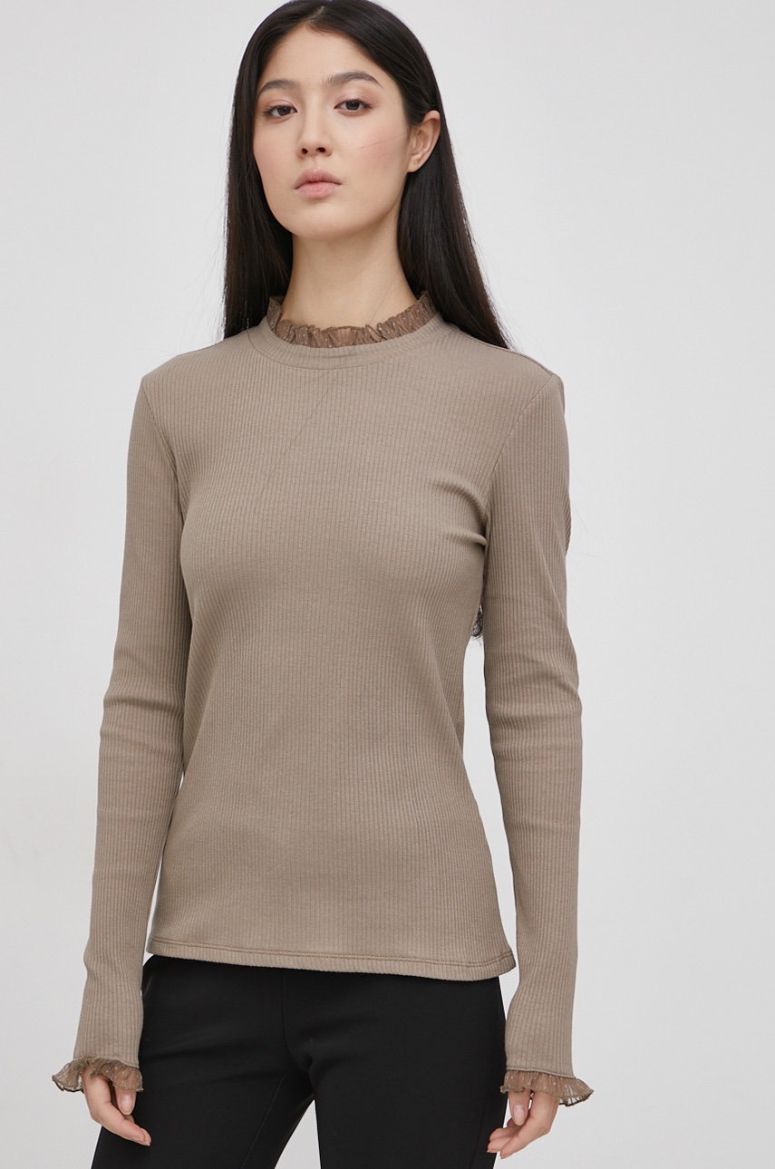 

Блуза с дълги ръкави Vero Moda дамска в сиво, Сив