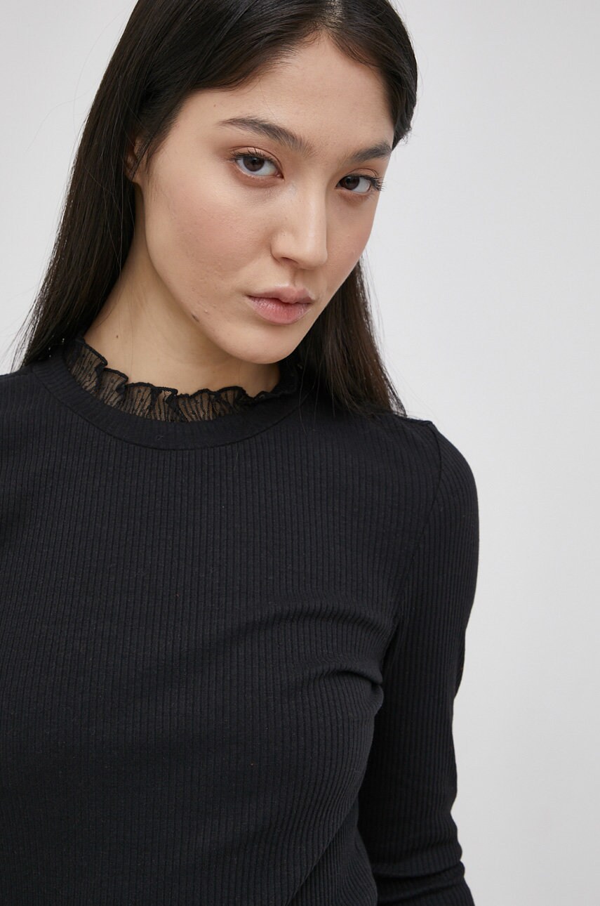 

Блуза с дълги ръкави Vero Moda дамска в черно, Черен