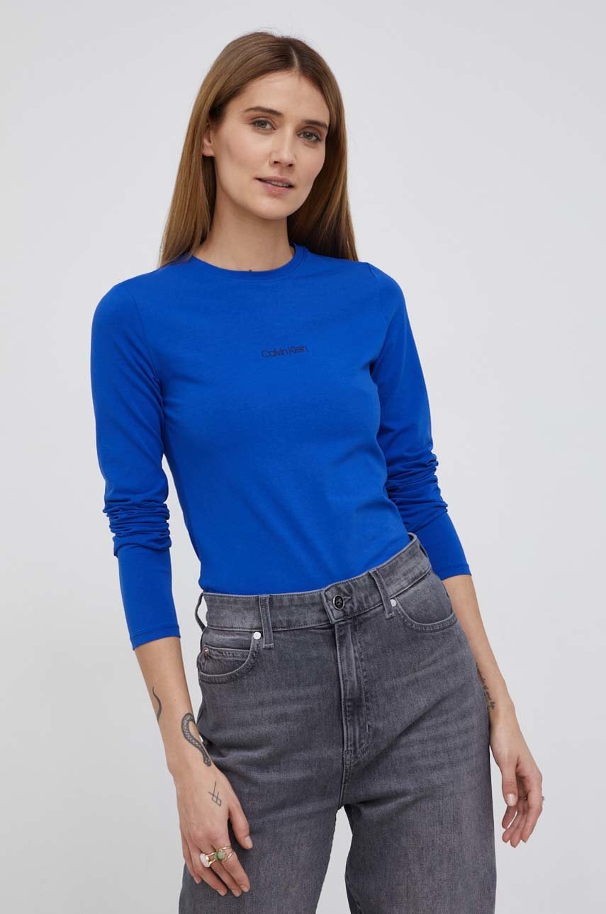 

Блуза с дълги ръкави Calvin Klein дамска, Син