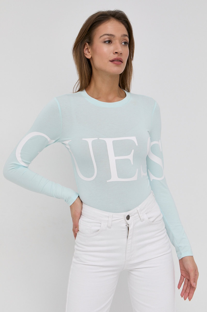 

Блуза с дълги ръкави Guess дамска, Син