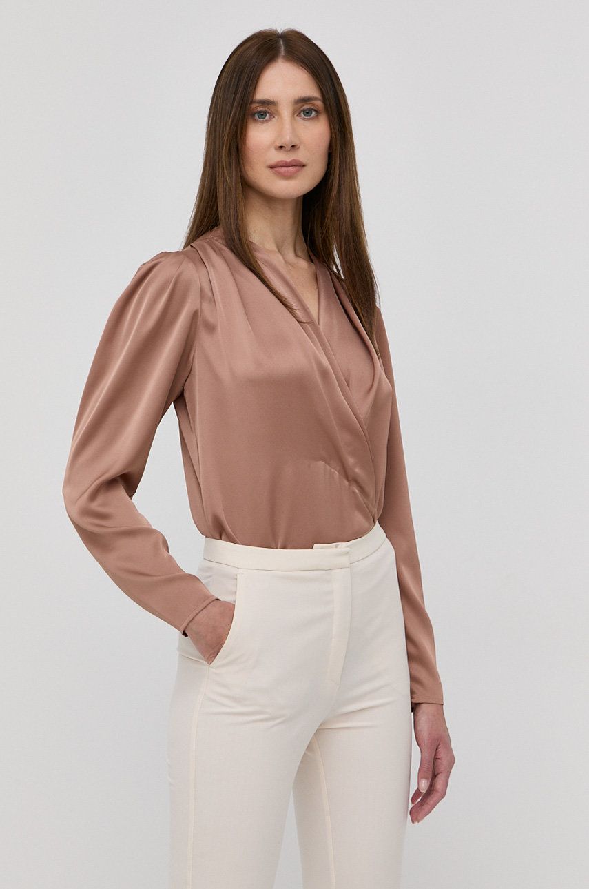 Marciano Guess bluzka damska kolor brązowy z aplikacją