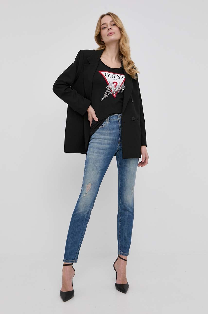 

Лонгслів Guess жіночий колір чорний