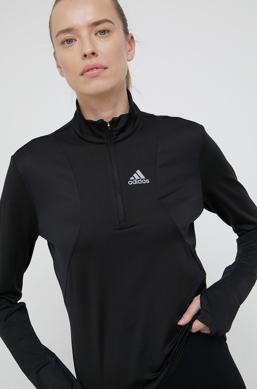 Adidas performance longsleeve sport culoarea negru, cu turtleneck