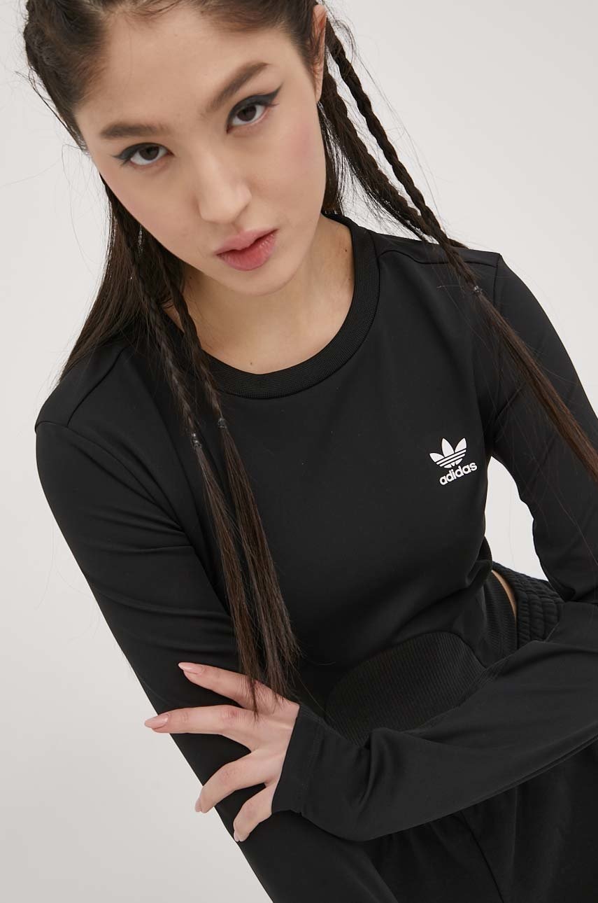 Levně Tričko s dlouhým rukávem adidas Originals Always Original HF2084 dámský, černá barva, HF2084-BLACK