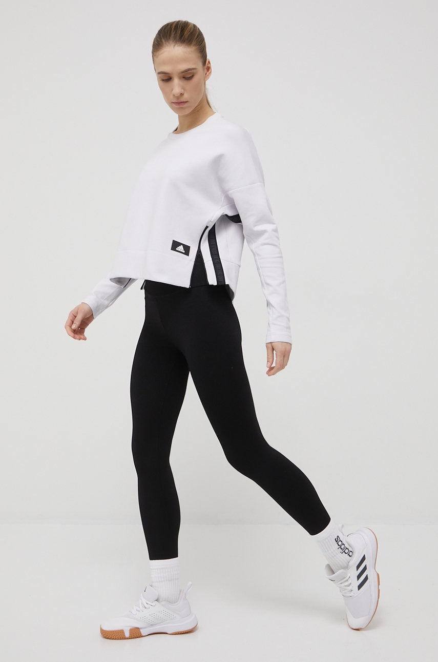 Adidas performance bluza femei, culoarea gri, cu imprimeu