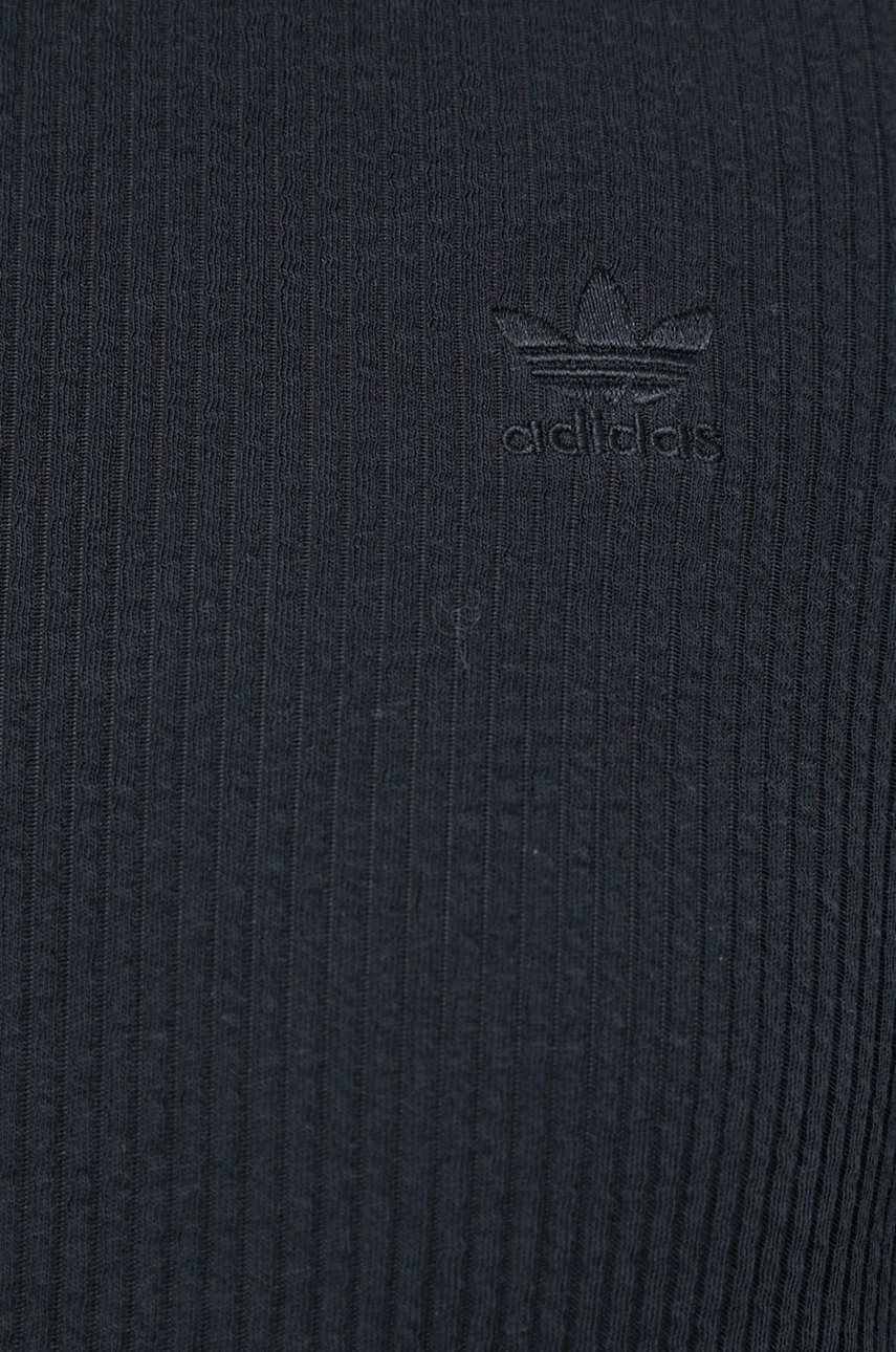 Longsleeve adidas Originals Trefoil Moments γυναικείο, χρώμα: μαύρο φωτογραφία
