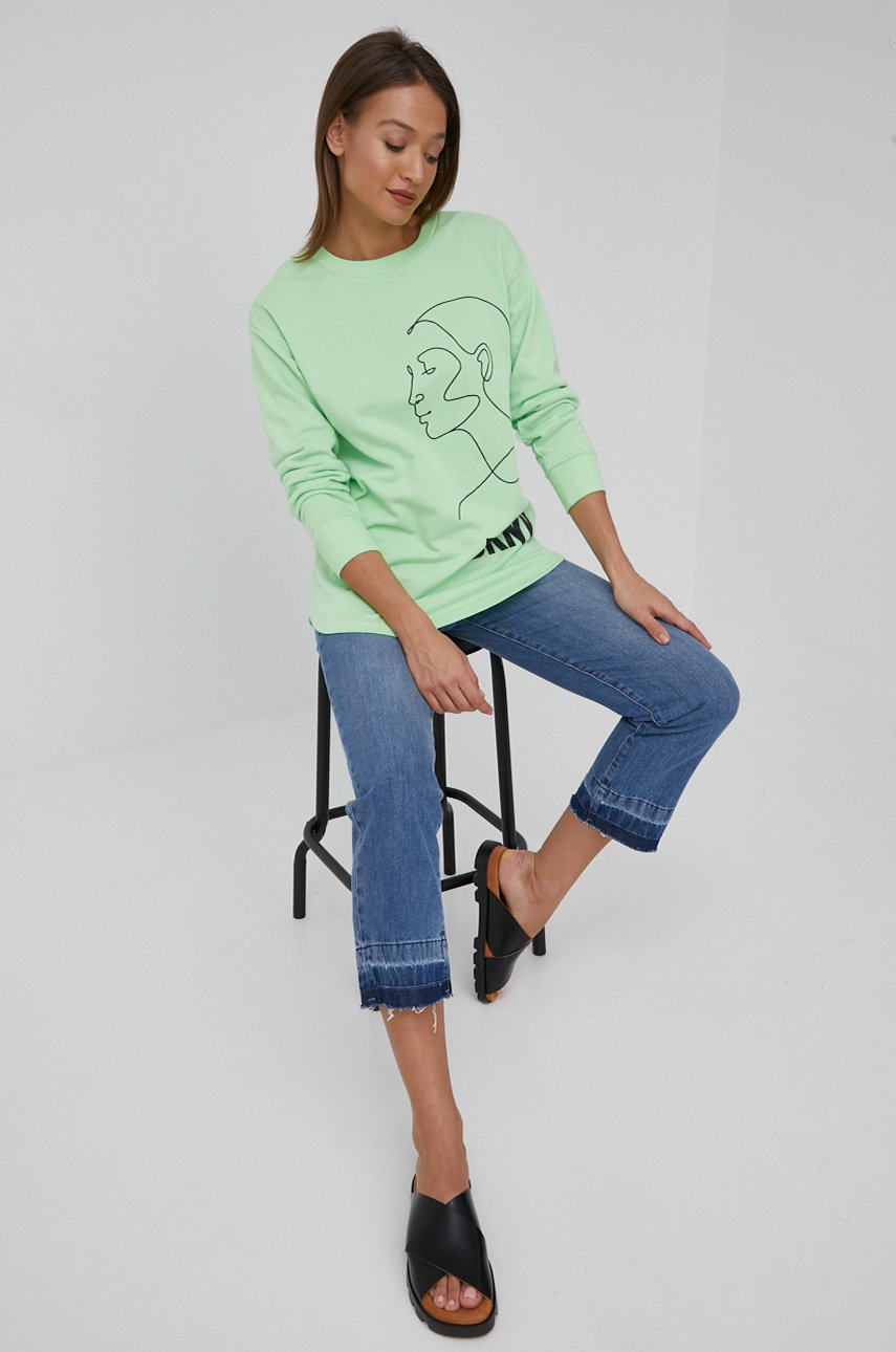 

Кофта Dkny жіноча колір зелений з принтом