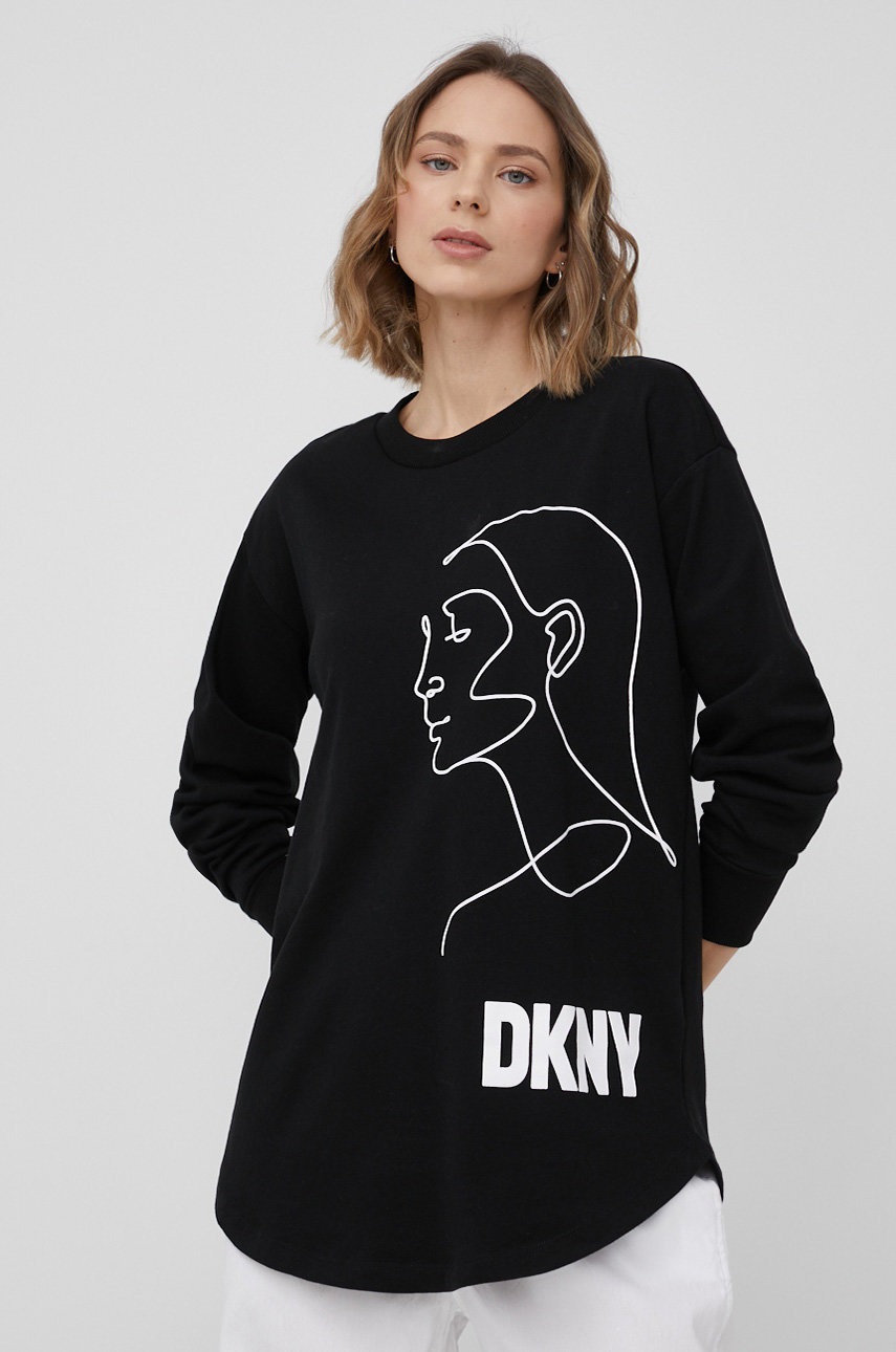 

Кофта Dkny женская цвет чёрный с принтом