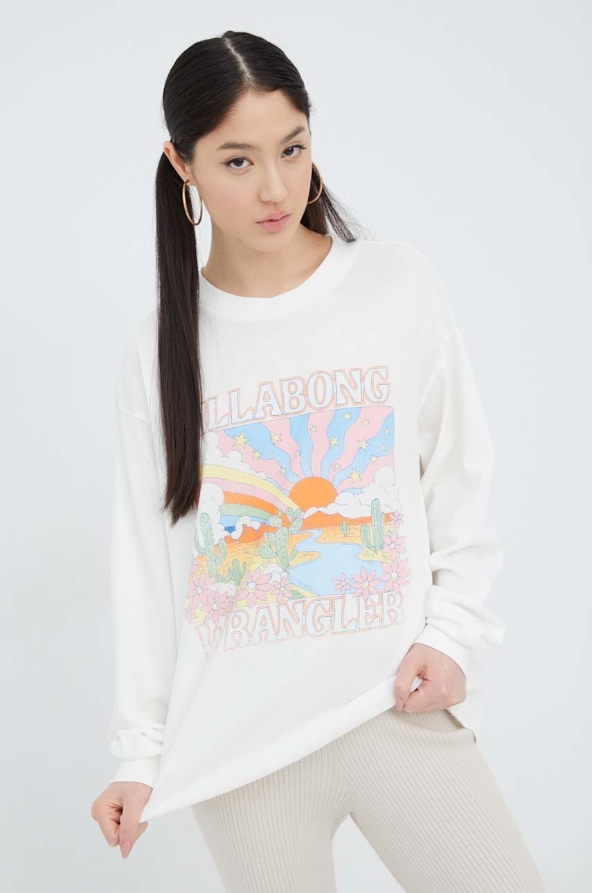 

Хлопковый лонгслив Billabong Billabong X Wrangler цвет бежевый