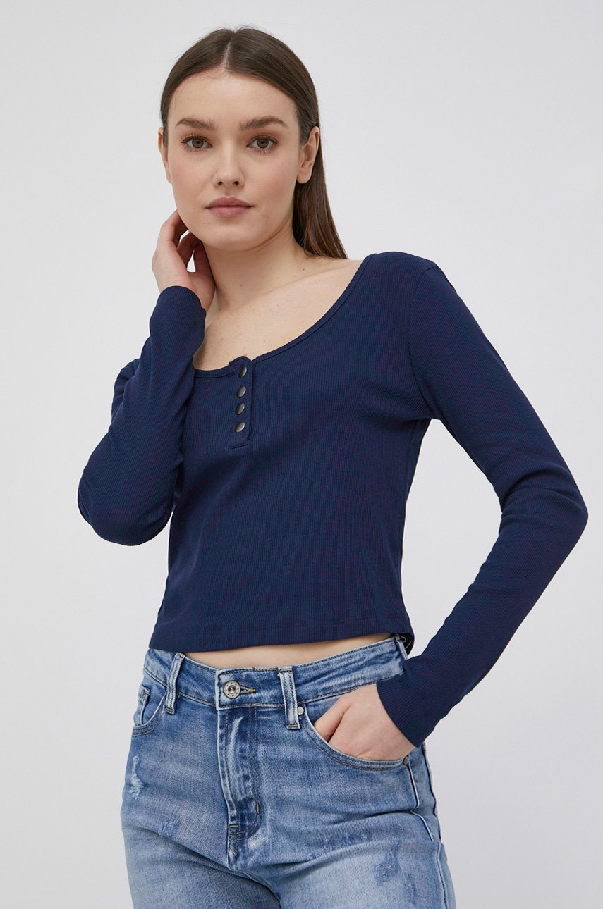 Brave soul longsleeve femei, culoarea albastru marin