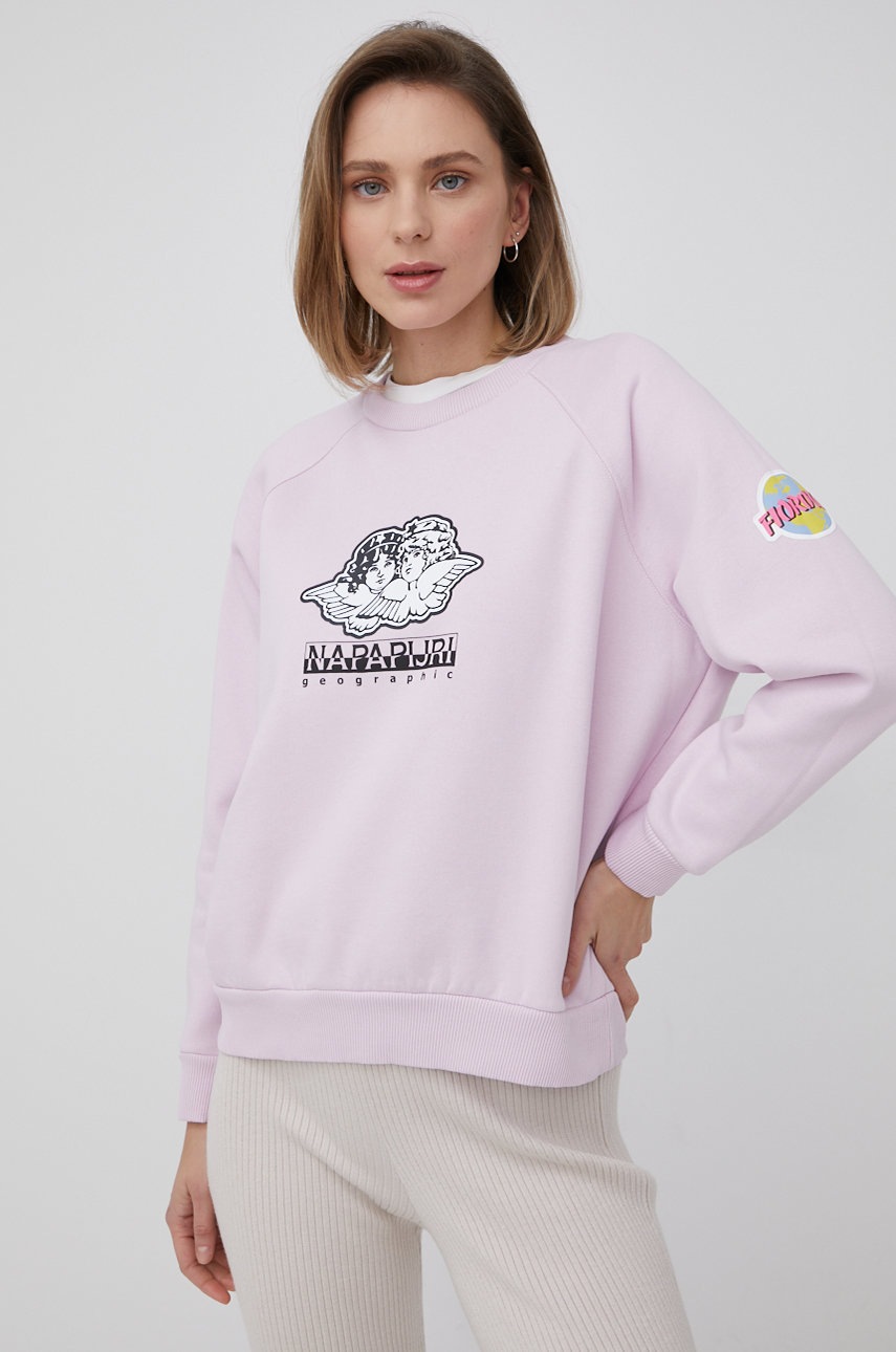 

Кофта Napapijri Napapijri X Fiorucci женская цвет розовый с принтом
