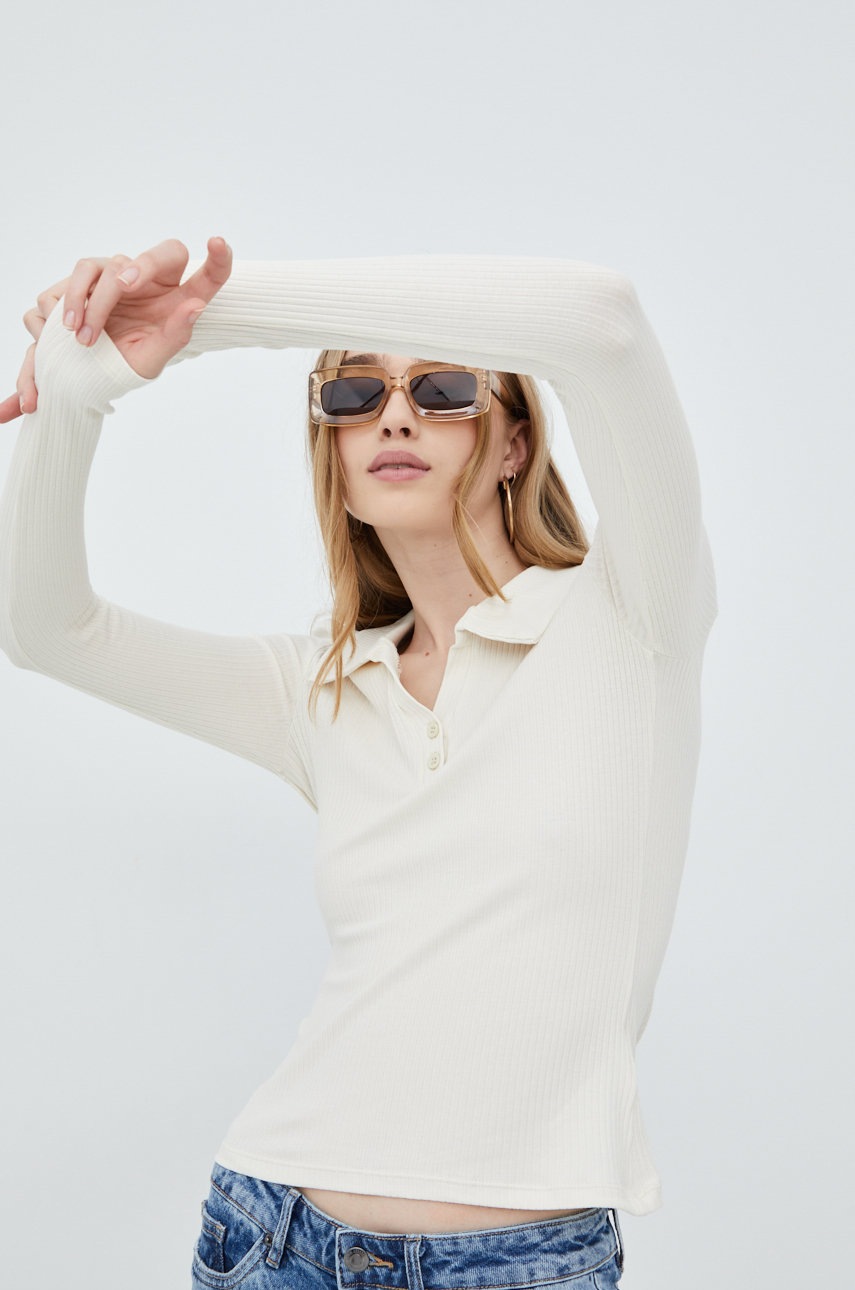 

Блуза с дълги ръкави Vero Moda Molly в бежово с яка тип peter pan, Бежов
