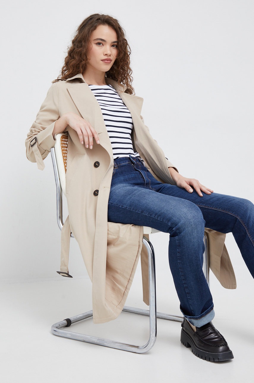 

Бавовняний лонгслів Tommy Hilfiger колір білий