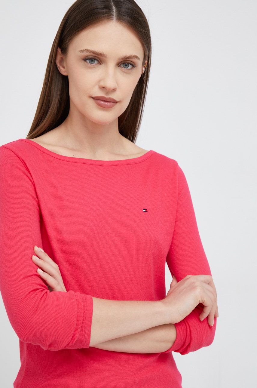 

Блуза с дълги ръкави Tommy Hilfiger в розово, Розов