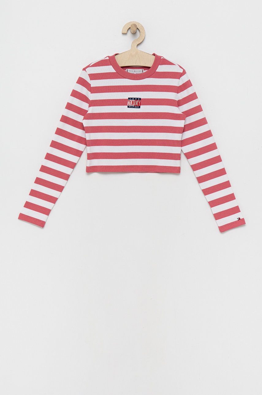 

Детска блуза с дълги ръкави Tommy Hilfiger в лилаво, Виолетов