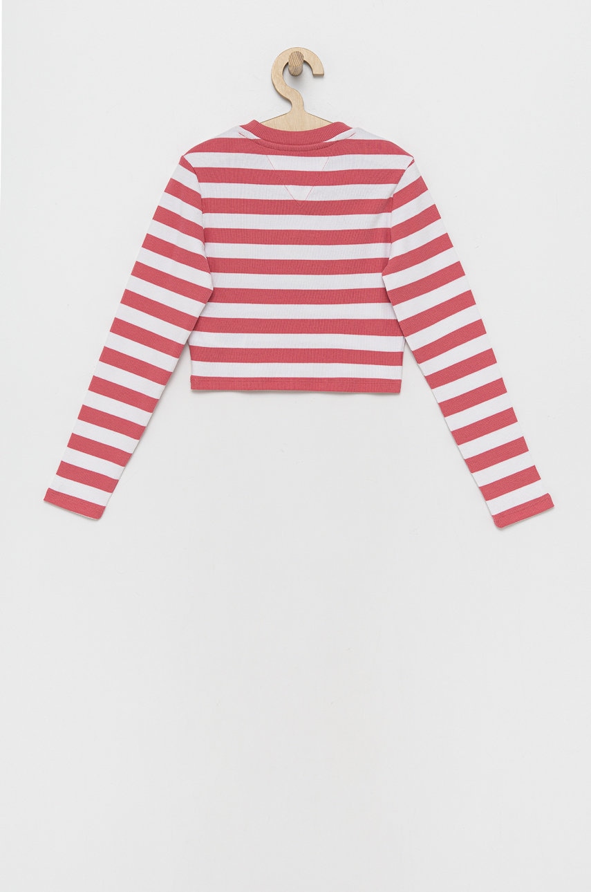 Дитячий лонгслів Tommy Hilfiger колір фіолетовий