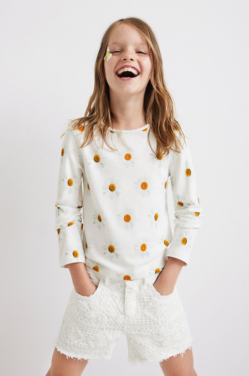 Desigual longsleeve copii culoarea bej