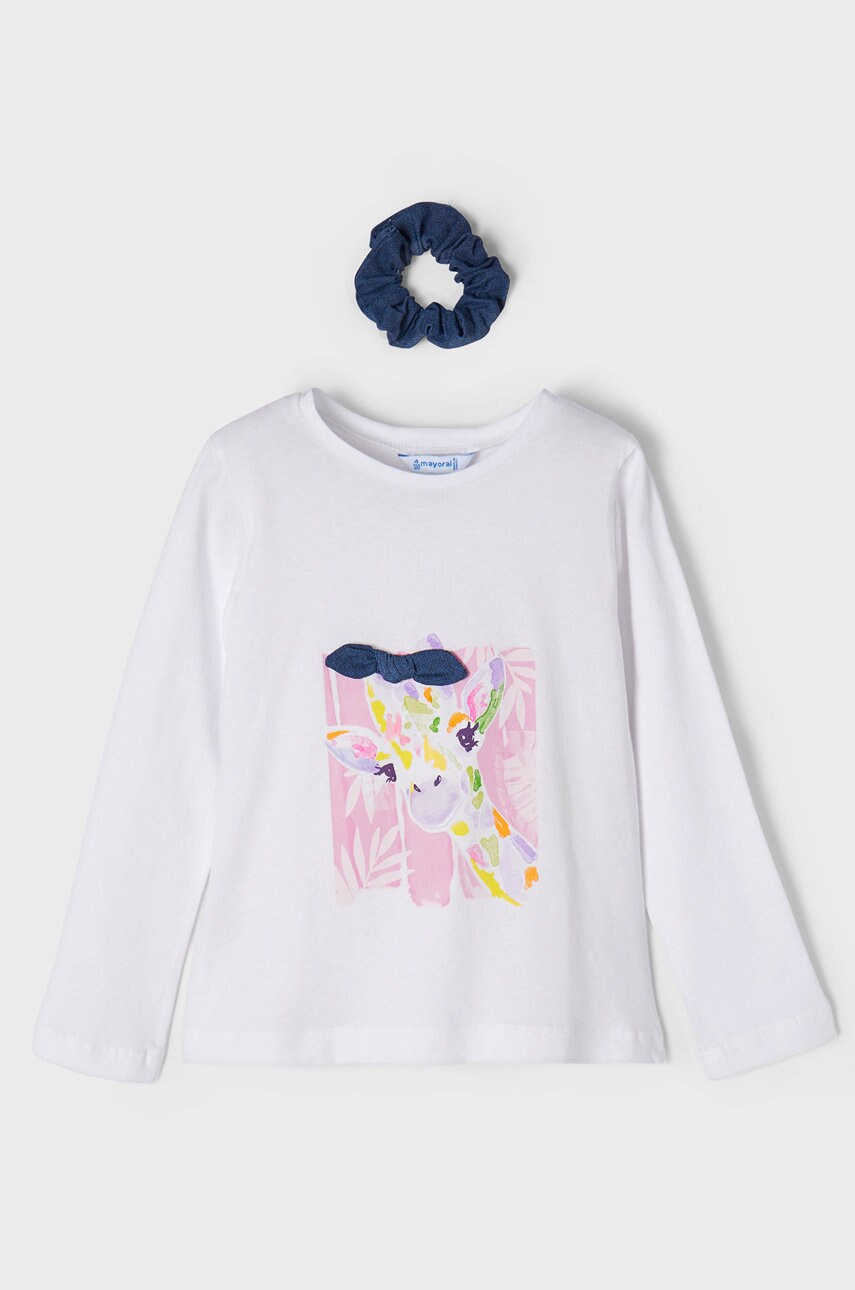 Mayoral longsleeve din bumbac pentru copii culoarea alb