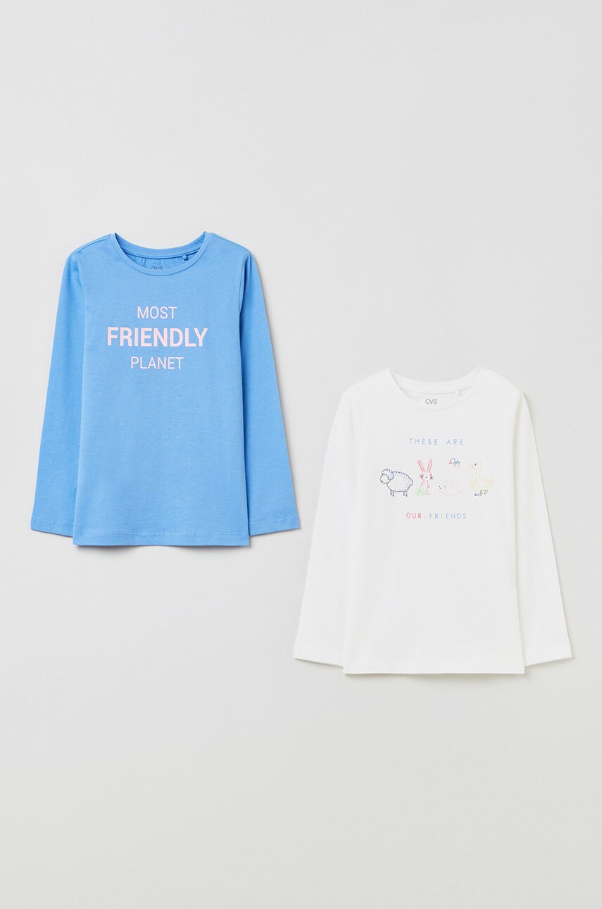 OVS longsleeve din bumbac pentru copii (2-pack)