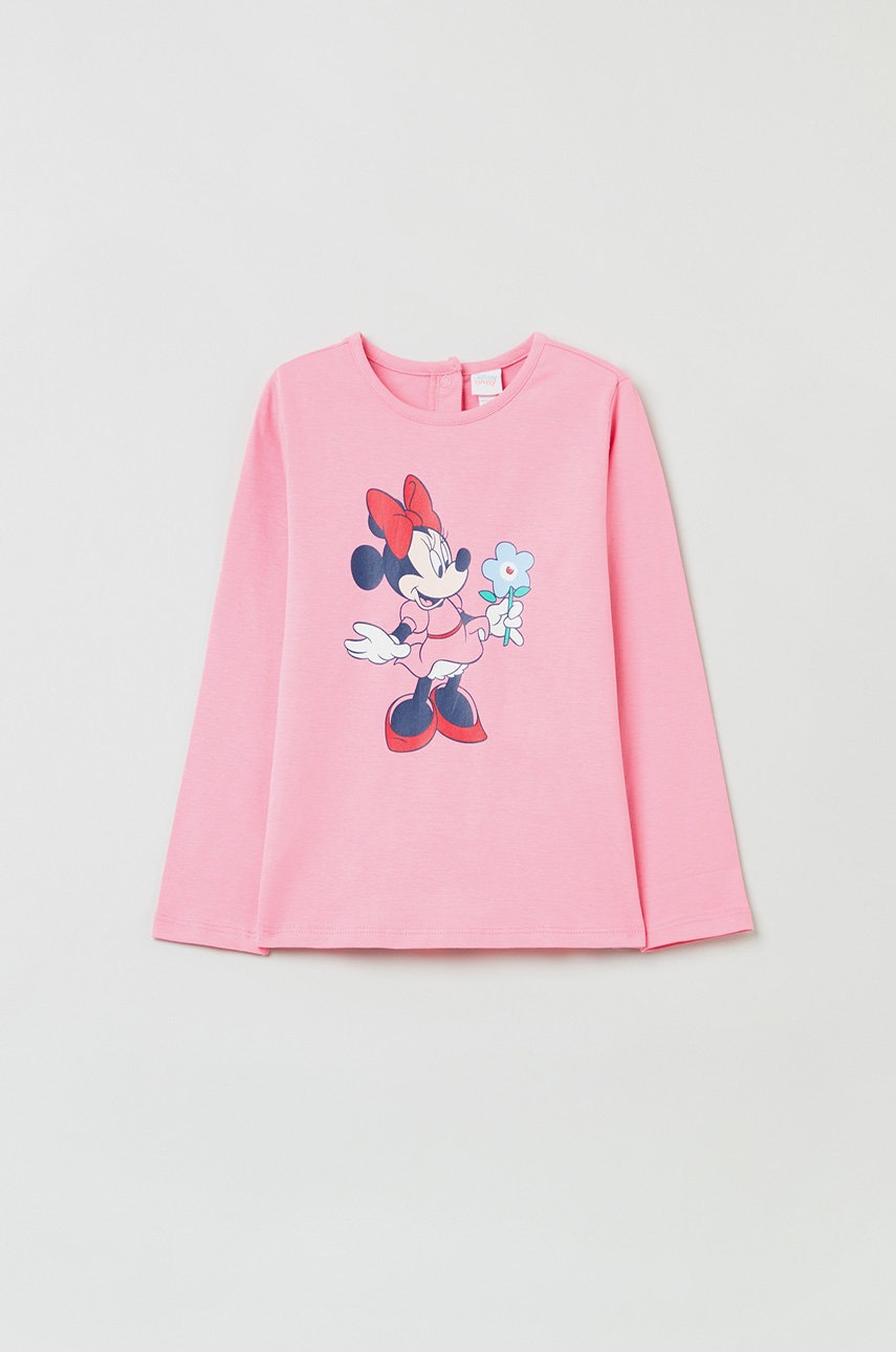 

Дитячий лонгслів OVS X Disney колір рожевий