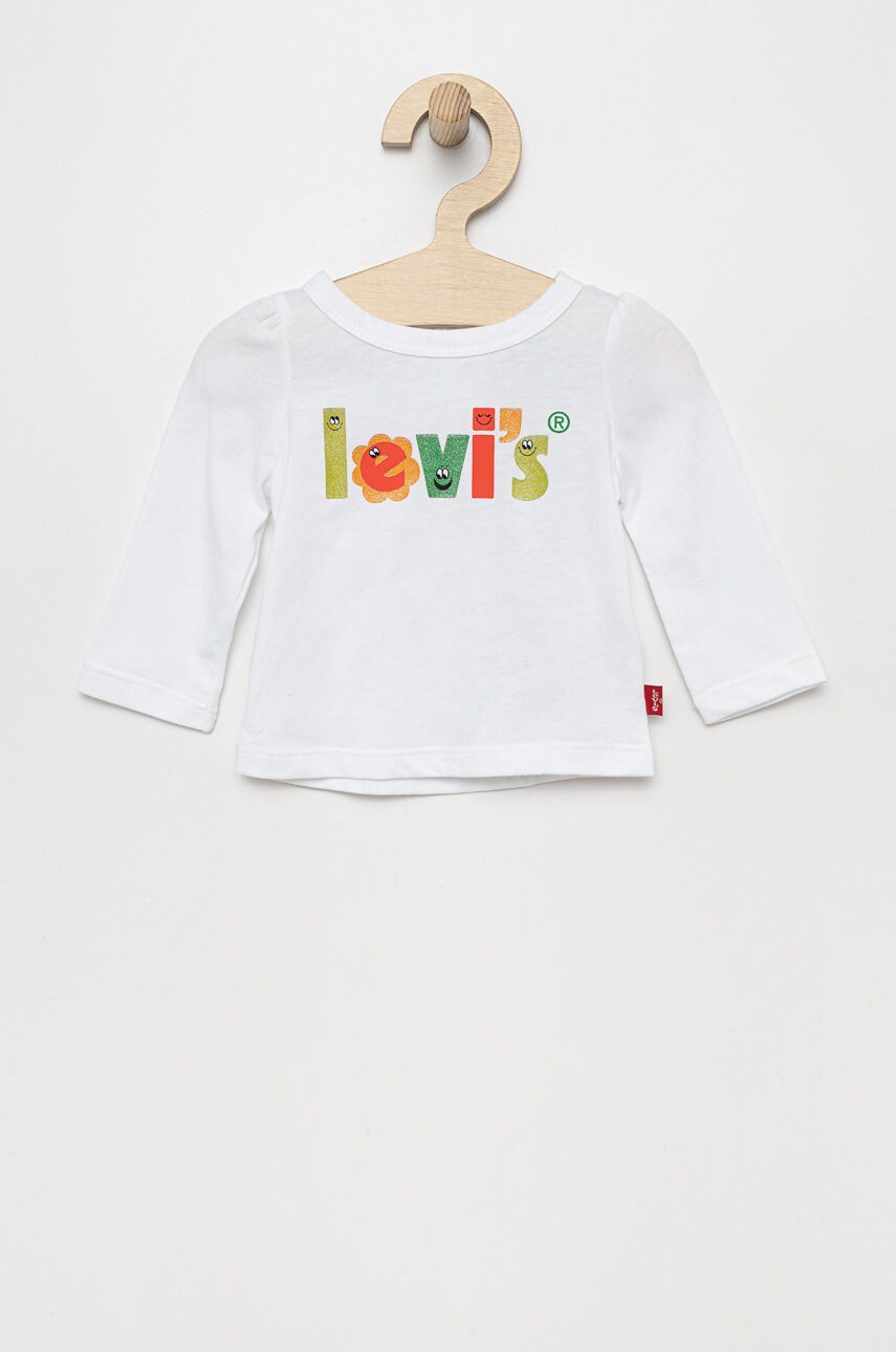 Levi's Longsleeve Copii Culoarea Alb