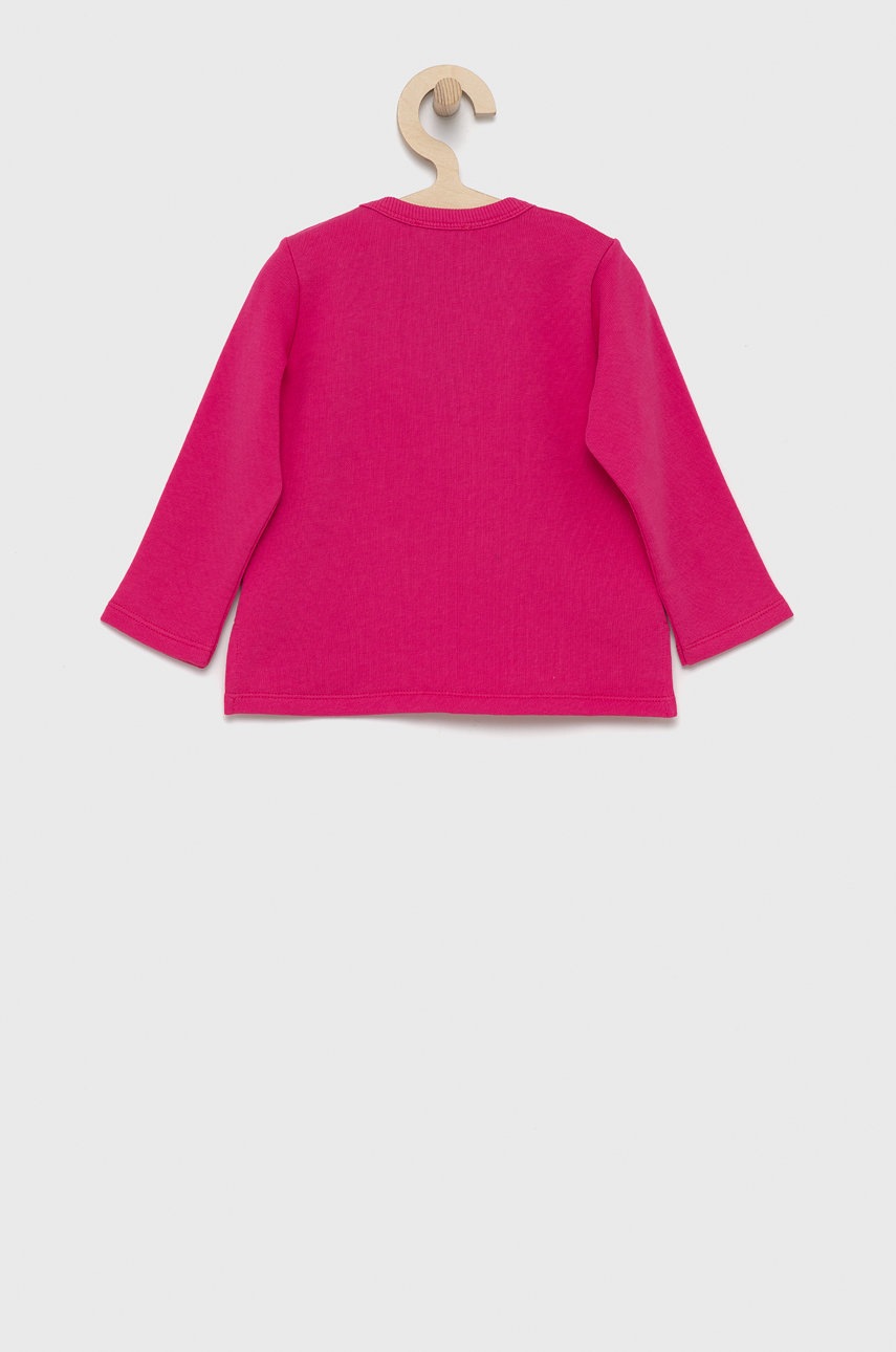 

Детская хлопковая кофта United Colors of Benetton цвет розовый с принтом