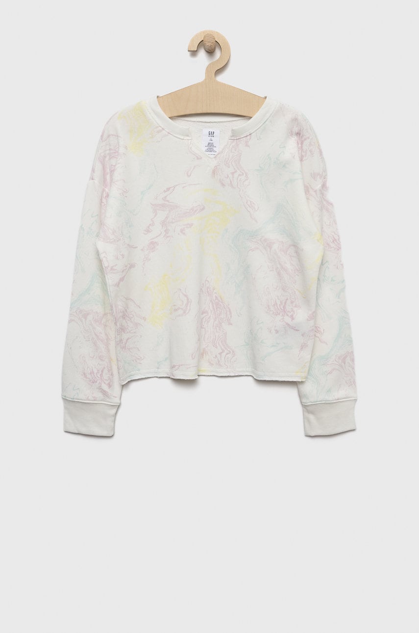 Gap bluza copii culoarea alb, modelator
