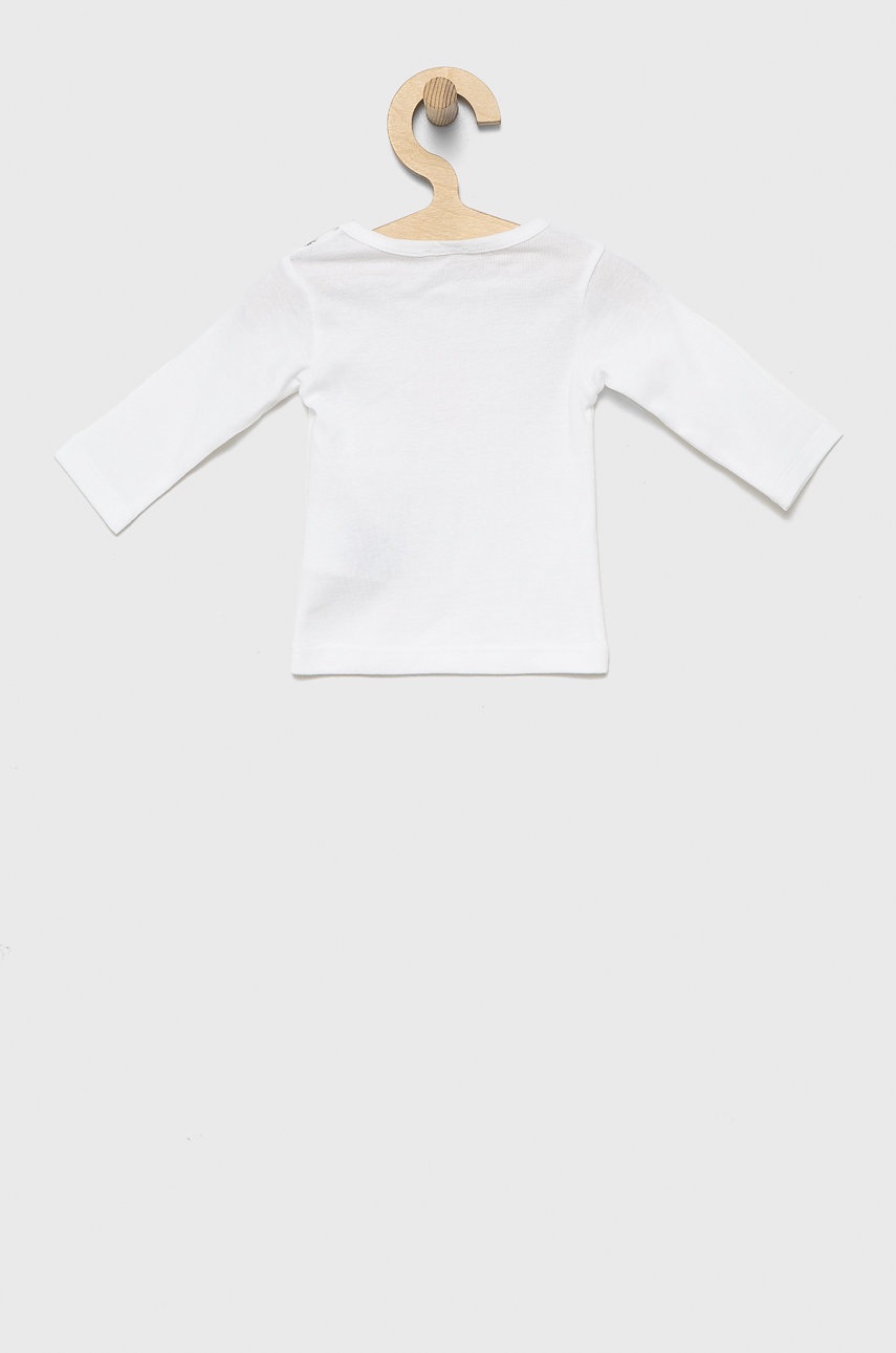 

Хлопковый детский лонгслив United Colors of Benetton цвет белый с принтом