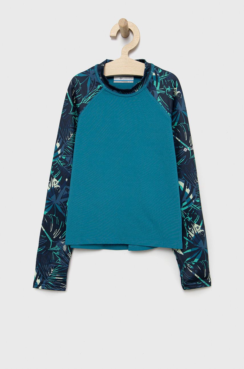 Dětské tričko s dlouhým rukávem Columbia tmavomodrá barva - námořnická modř -  12% Elastan