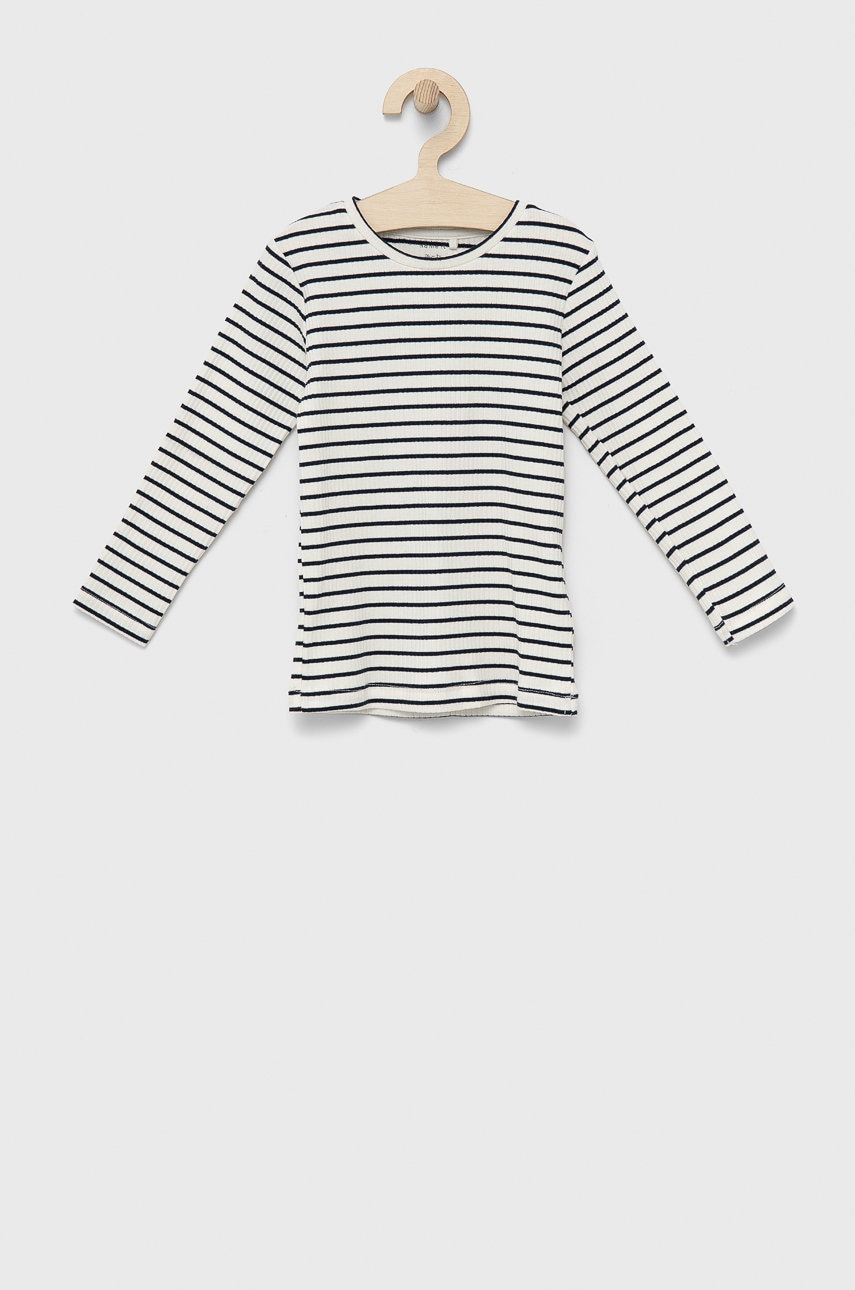 Name It longsleeve copii culoarea albastru marin, modelator