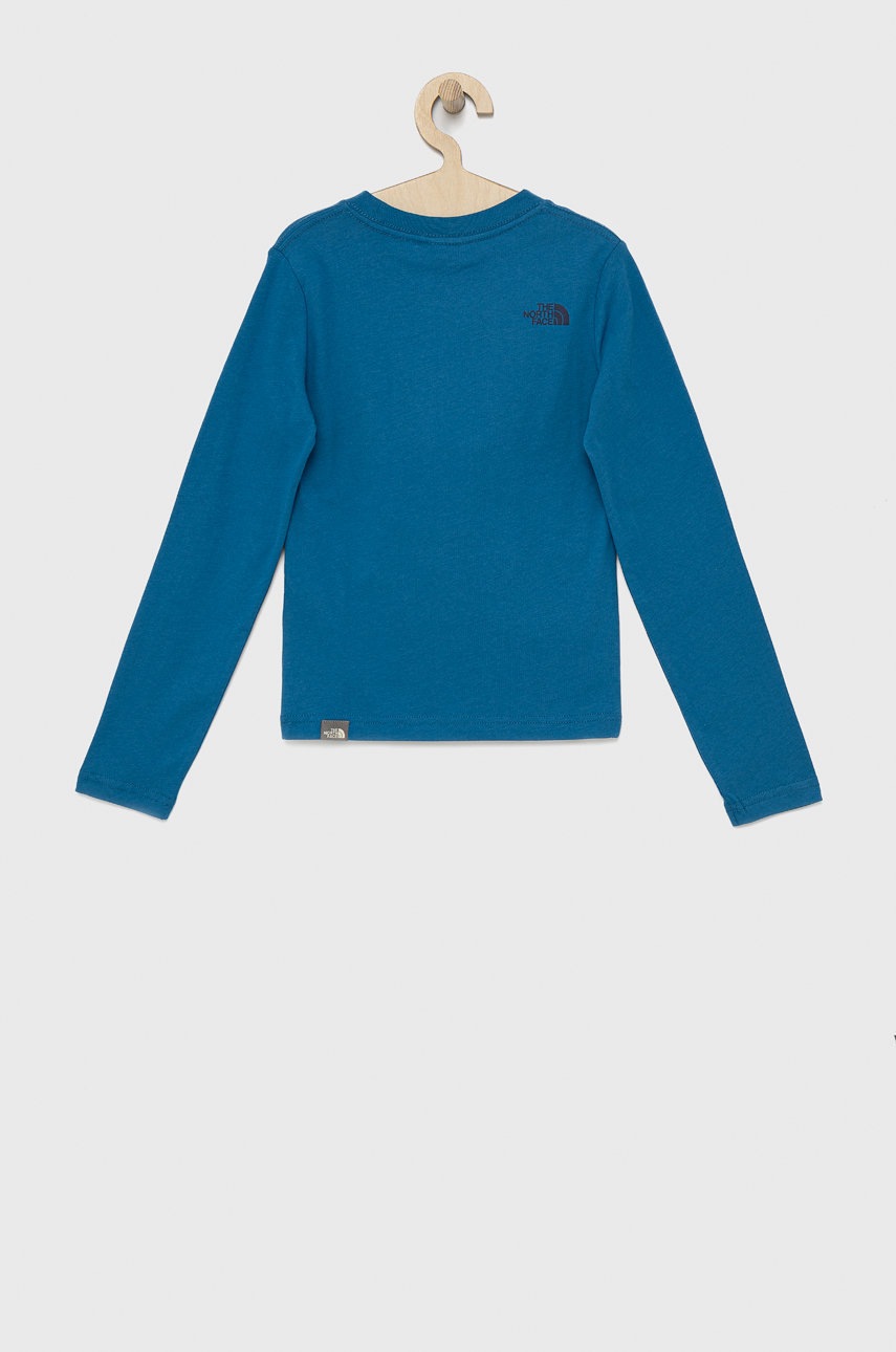 

Дитячий бавовняний лонгслів The North Face з принтом
