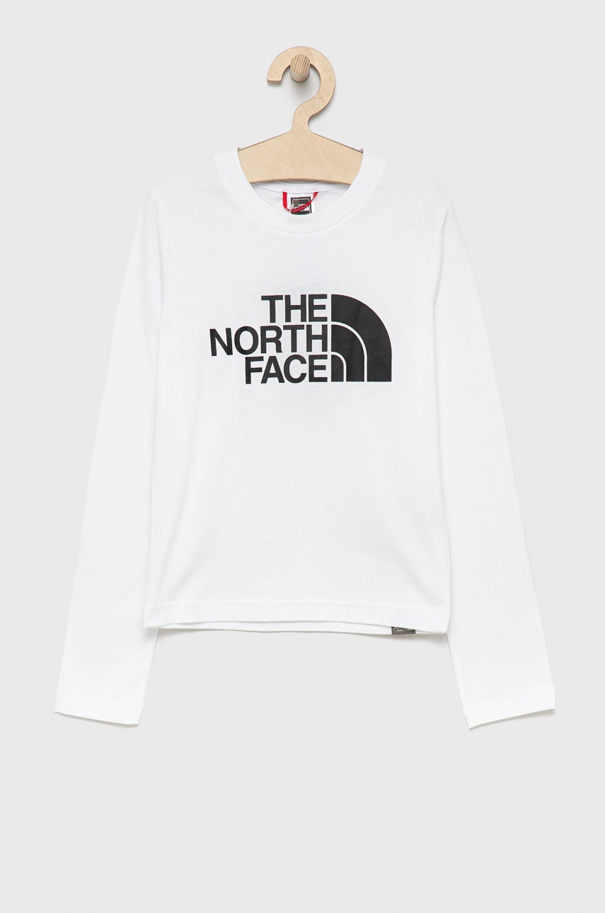

Детска блуза с дълги ръкави The North Face в бяло с принт, Бял