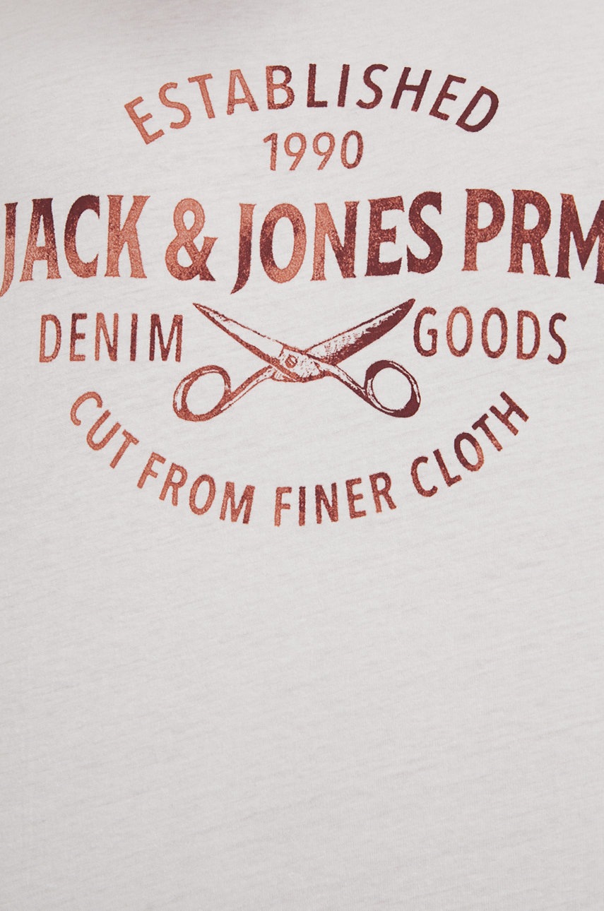 

Бавовняний лонгслів Premium by Jack&Jones колір білий з принтом