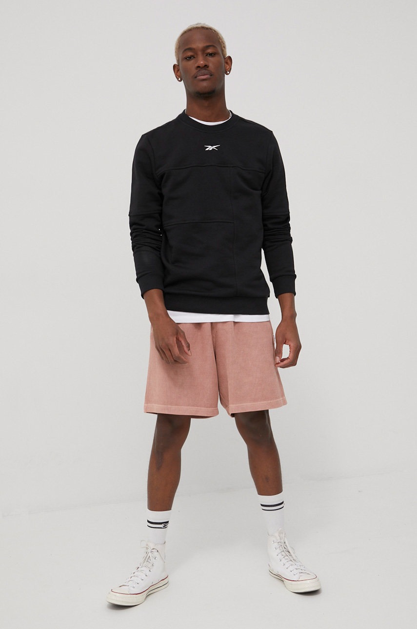 

Кофта Reebok HB5947 мужская цвет чёрный с аппликацией