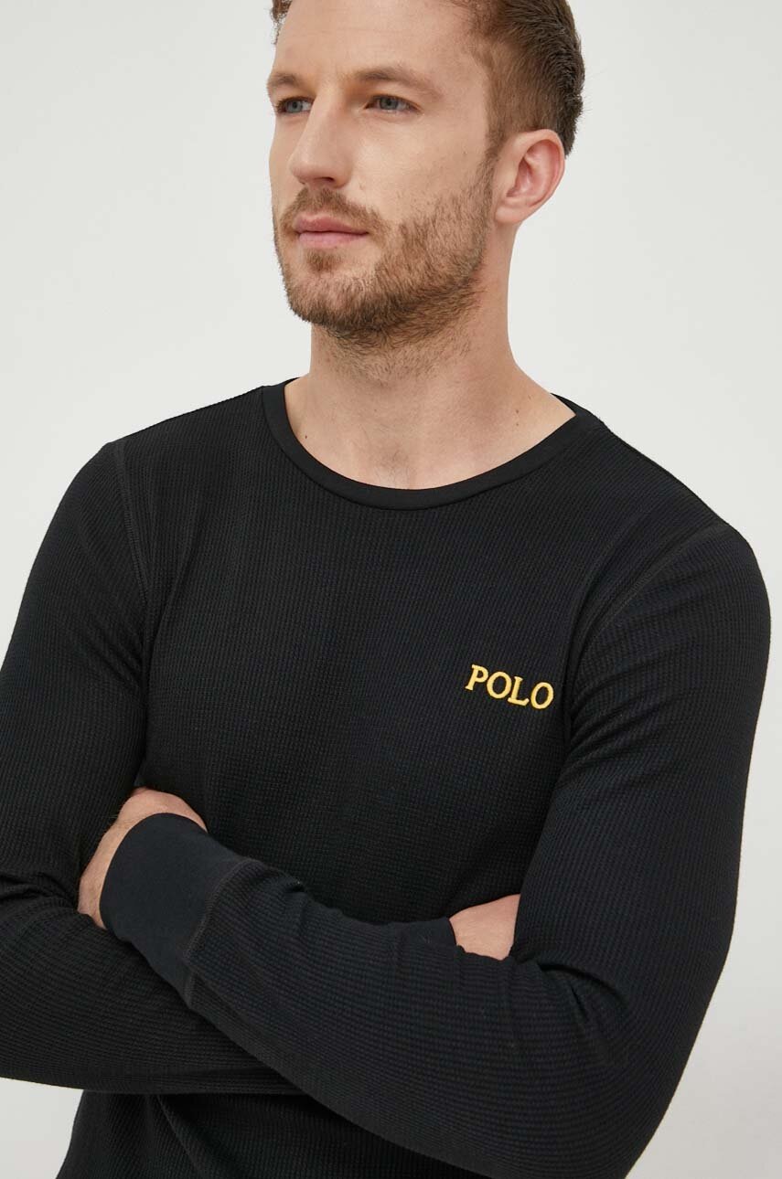 

Лонгслів Polo Ralph Lauren чоловічий колір чорний однотонний