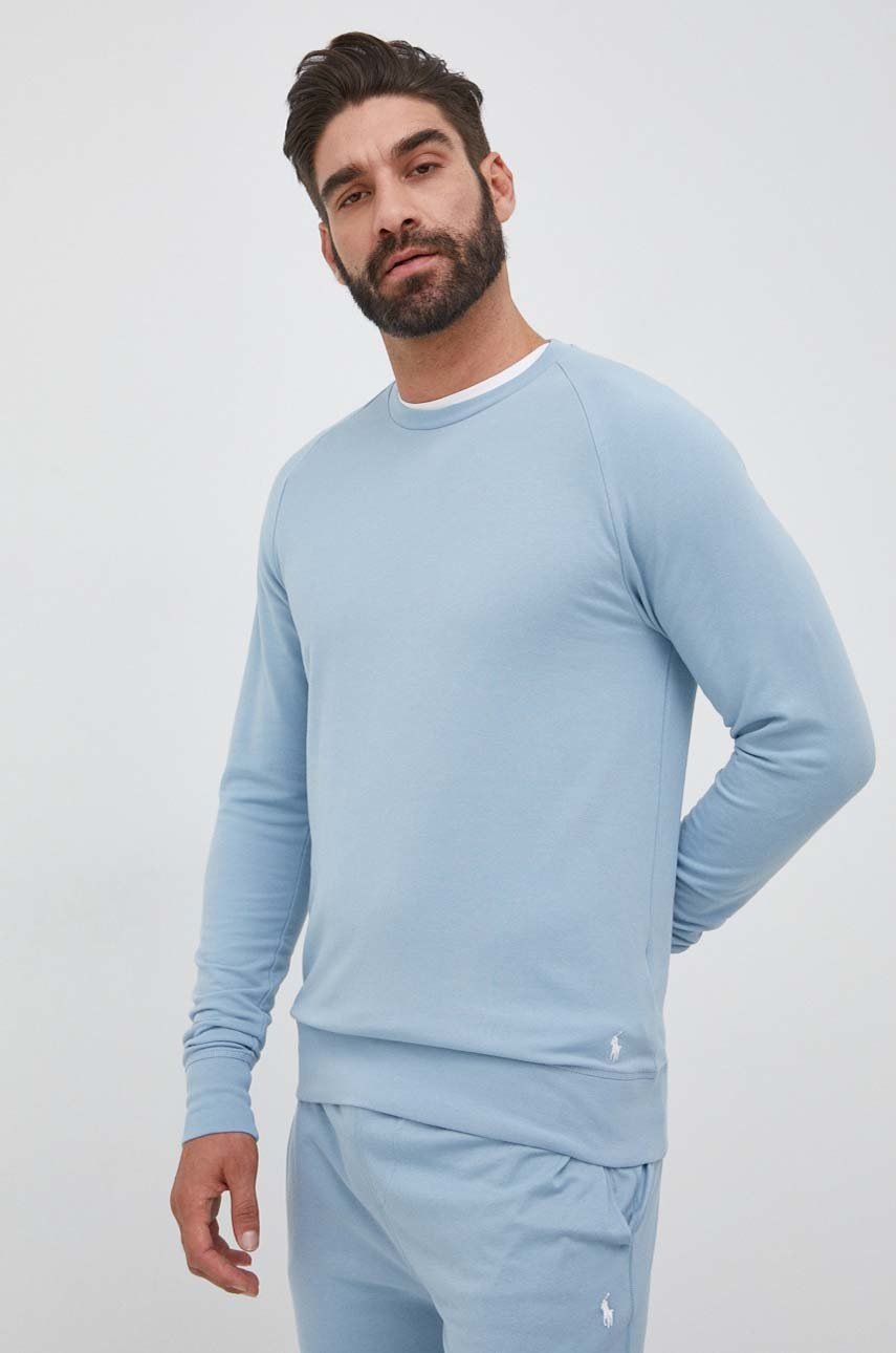 

Блуза с дълги ръкави Polo Ralph Lauren мъжки с изчистен дизайн, Син