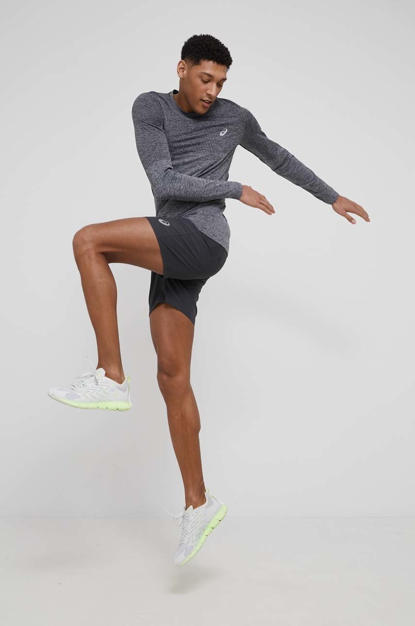 

Лонгслів до бігу Asics колір сірий візерунок