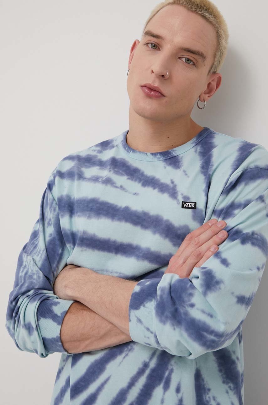 

Памучна блуза с дълги ръкави Vans в лилаво с десен, Виолетов