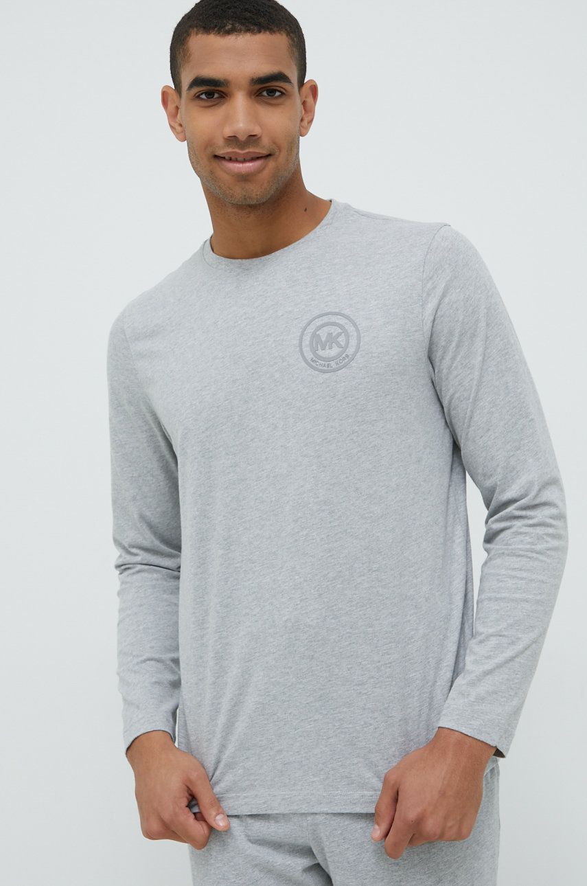 E-shop Bavlněné tričko s dlouhým rukávem MICHAEL Michael Kors šedá barva, melanžový