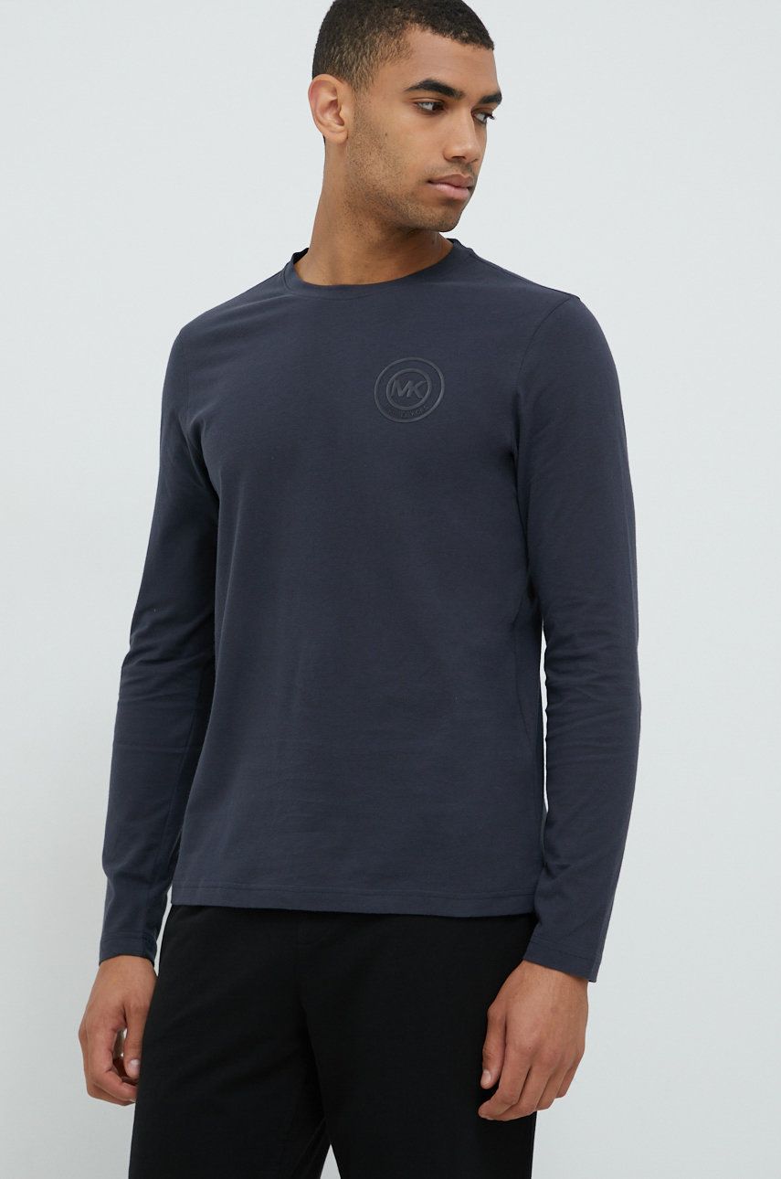 E-shop Bavlněné tričko s dlouhým rukávem MICHAEL Michael Kors tmavomodrá barva, melanžový