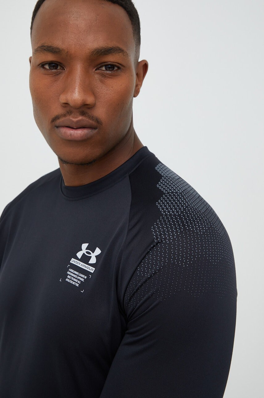 Under armour mânecă lungă de antrenament armourprint 1370414 culoarea negru, cu imprimeu