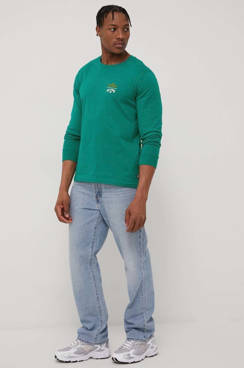 

Хлопковый лонгслив Billabong Billabong X The Simpsons цвет зелёный с принтом