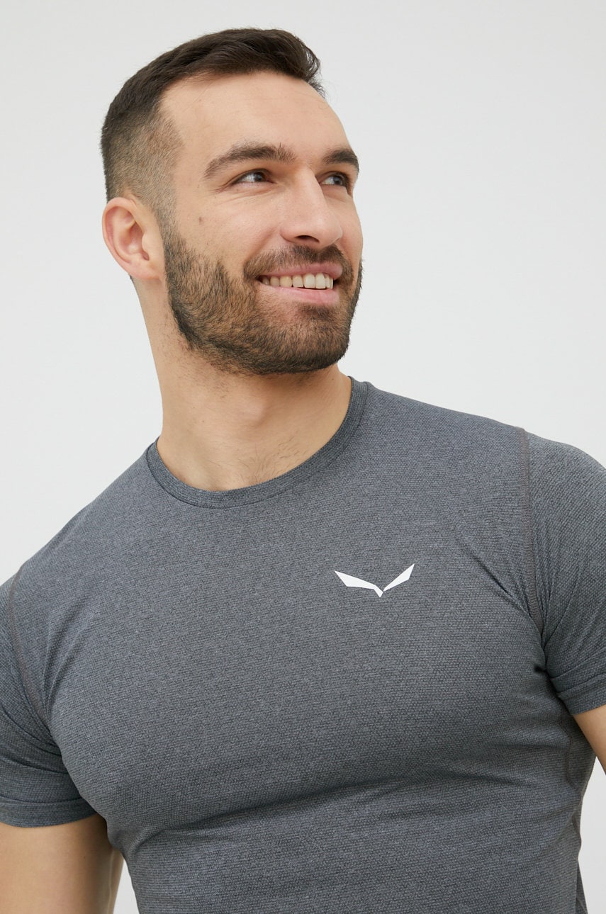 Salewa tricou sport pedroc culoarea gri, neted