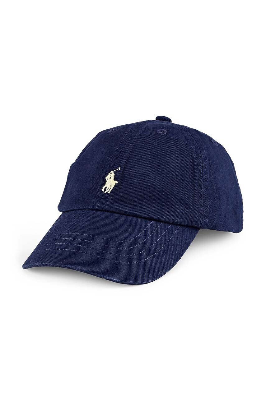 Levně Bavlněná čepice Polo Ralph Lauren tmavomodrá barva, hladká