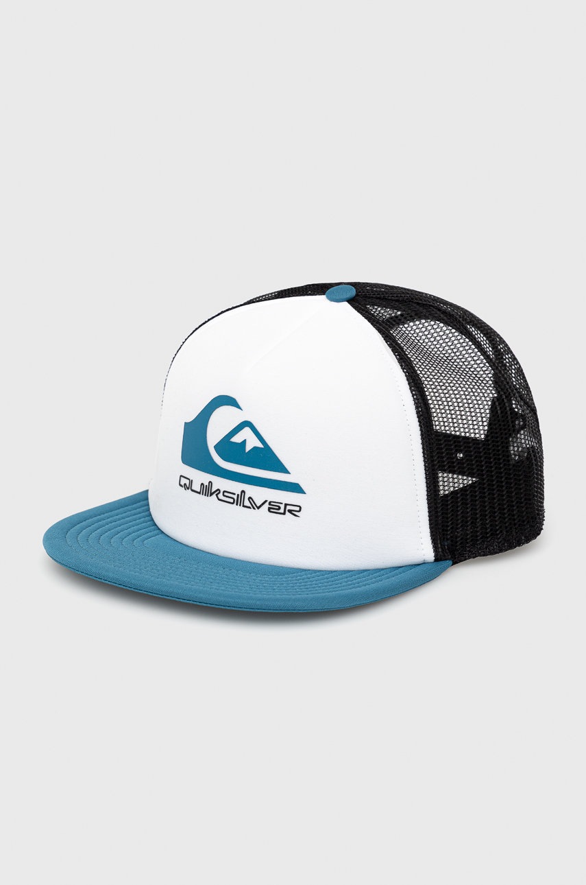 

Детска шапка Quiksilver в бяло с принт, Бял