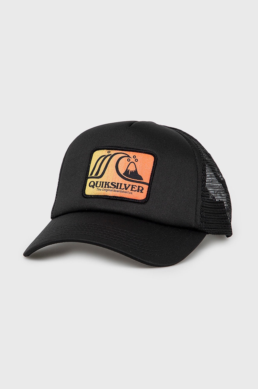 

Шапка Quiksilver в черно с апликация, Черен