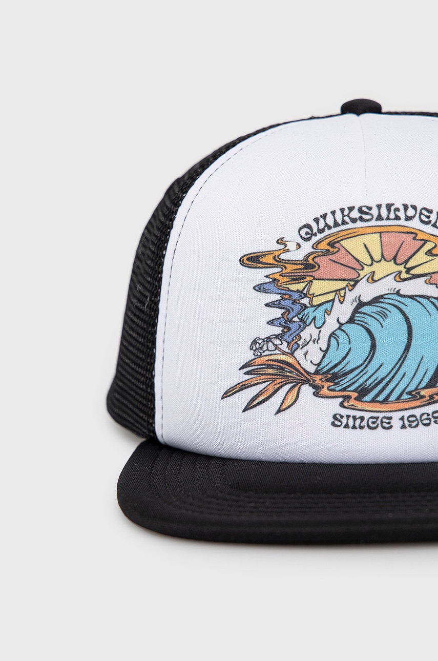 

Кепка Quiksilver колір білий з принтом
