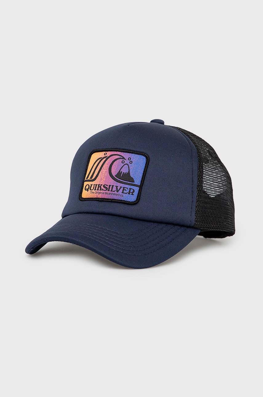 

Детска шапка Quiksilver в тъмносиньо с апликация, Тъмносин